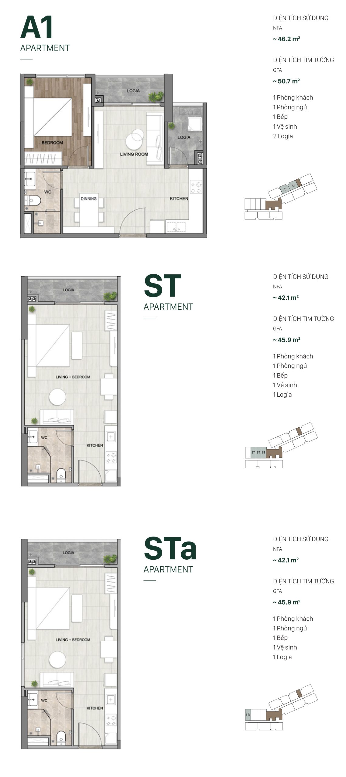 Mặt bằng layout căn hộ dự án Setia Gardens Residences