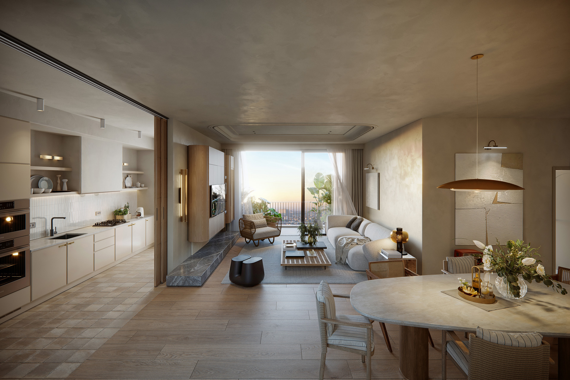 Phòng khách Nhà mẫu dự án Setia Gardens Residences